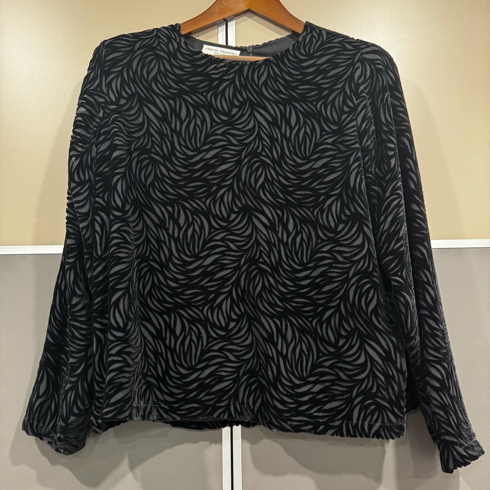 Vintage Rena Rowan Burnout Velvet Top Goth Whimsigoth Witchy 90s Y2K Sz 14P